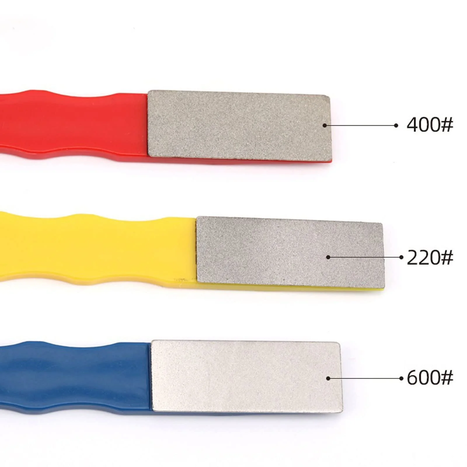 Набір точильних каменів алмазних 3 шт. 160x20x50 мм Червоний, жовтий, синій, фото №7