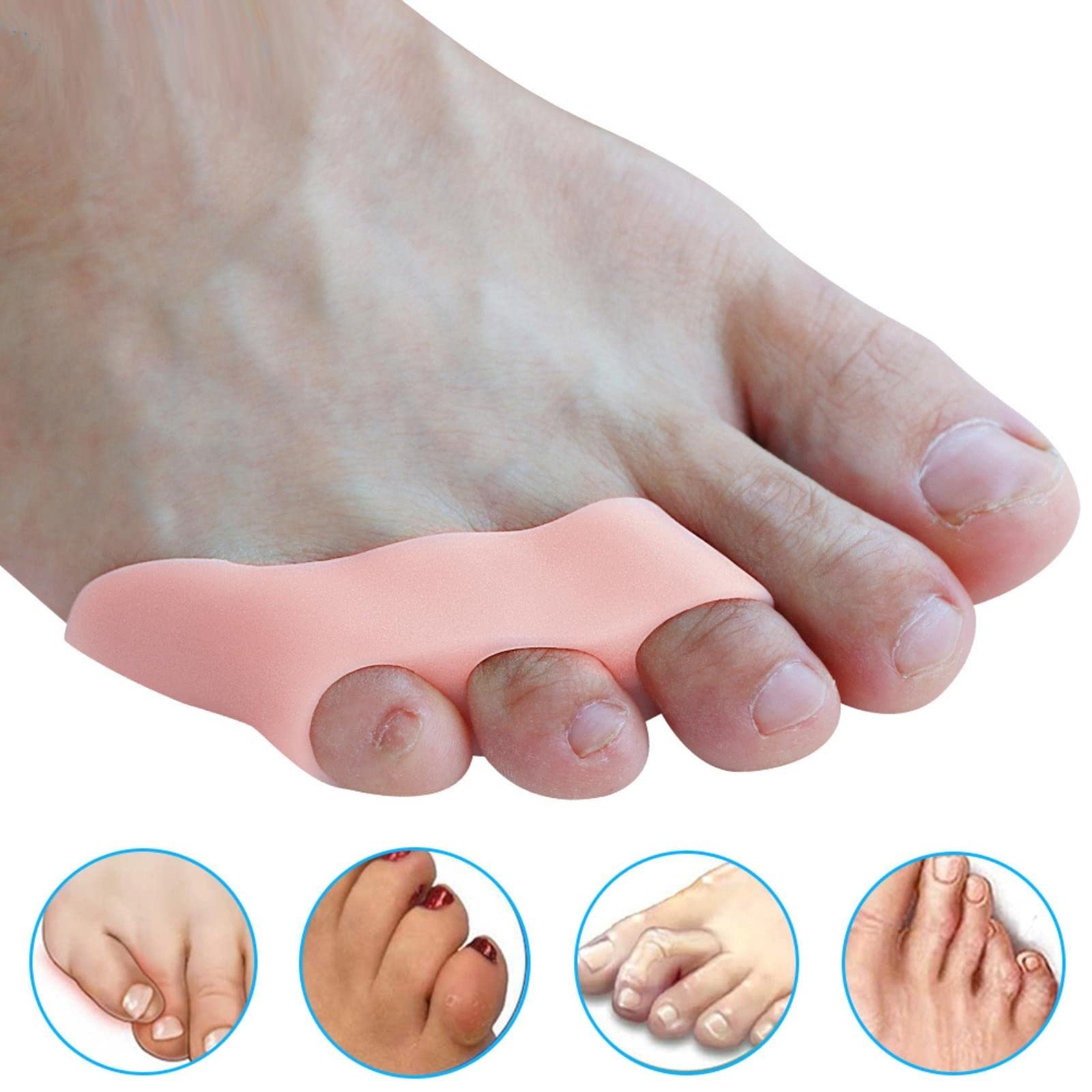 Роздільник для мізинця 3-отвори 2шт/мішок Коректор вальгусної деформації, фото №7