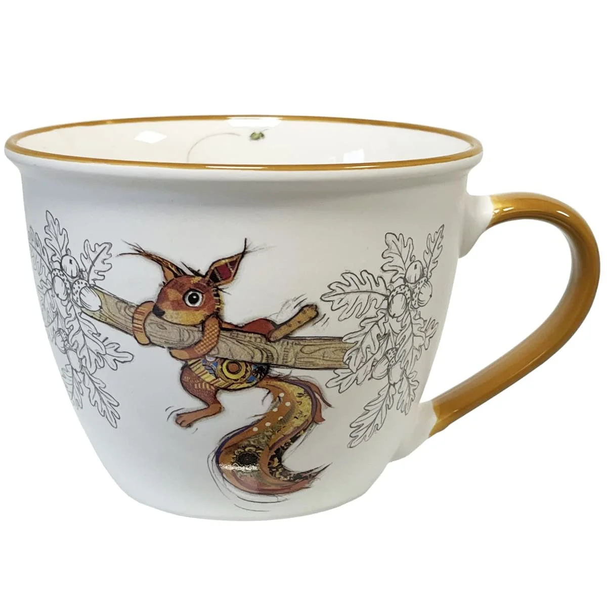 Миска з ручкою KIUB Squirrel on Branch 550 мл порцелянова, фото №1