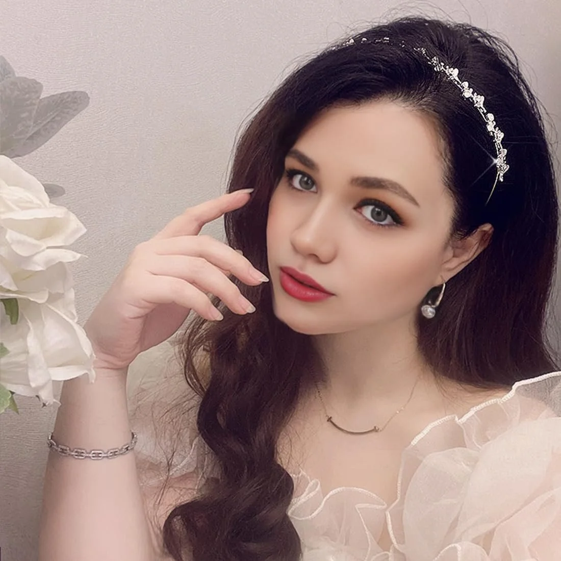 Обруч для волосся Набір Сріблястий (2 шт), фото №5