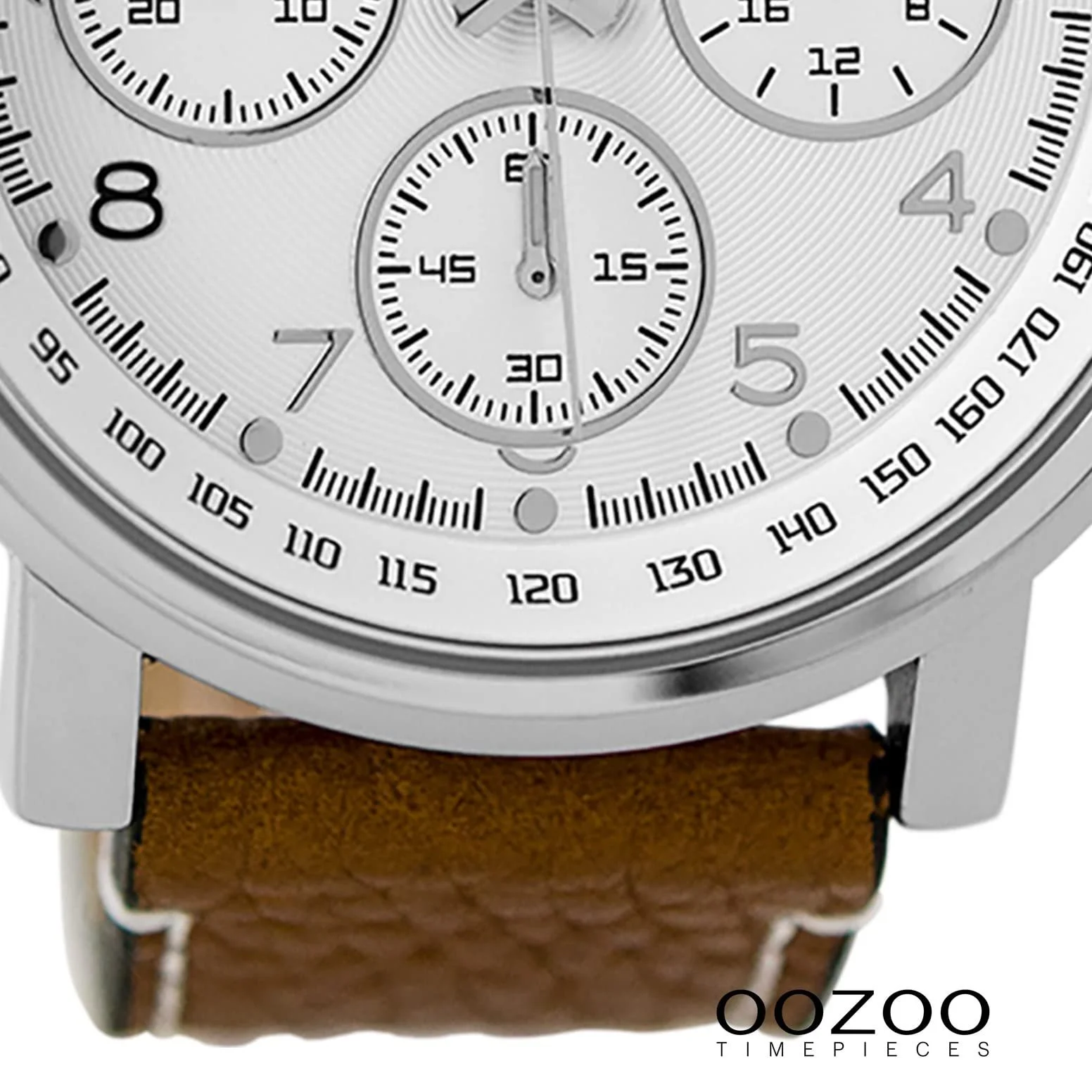 Годинник чоловічий Oozoo Шкіряний ремінець 48 мм Білий/Коричневий C9455, фото №3 Годинник чоловічий Oozoo Шкіряний ремінець 48 мм Білий/Коричневий C9455, фото №3