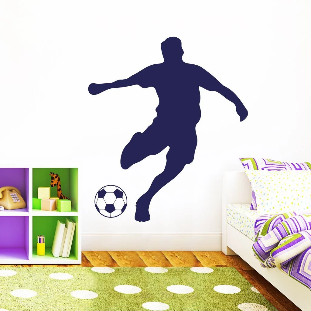 Наклейка на стену Футболист 115 x 133 см Black, фото №3