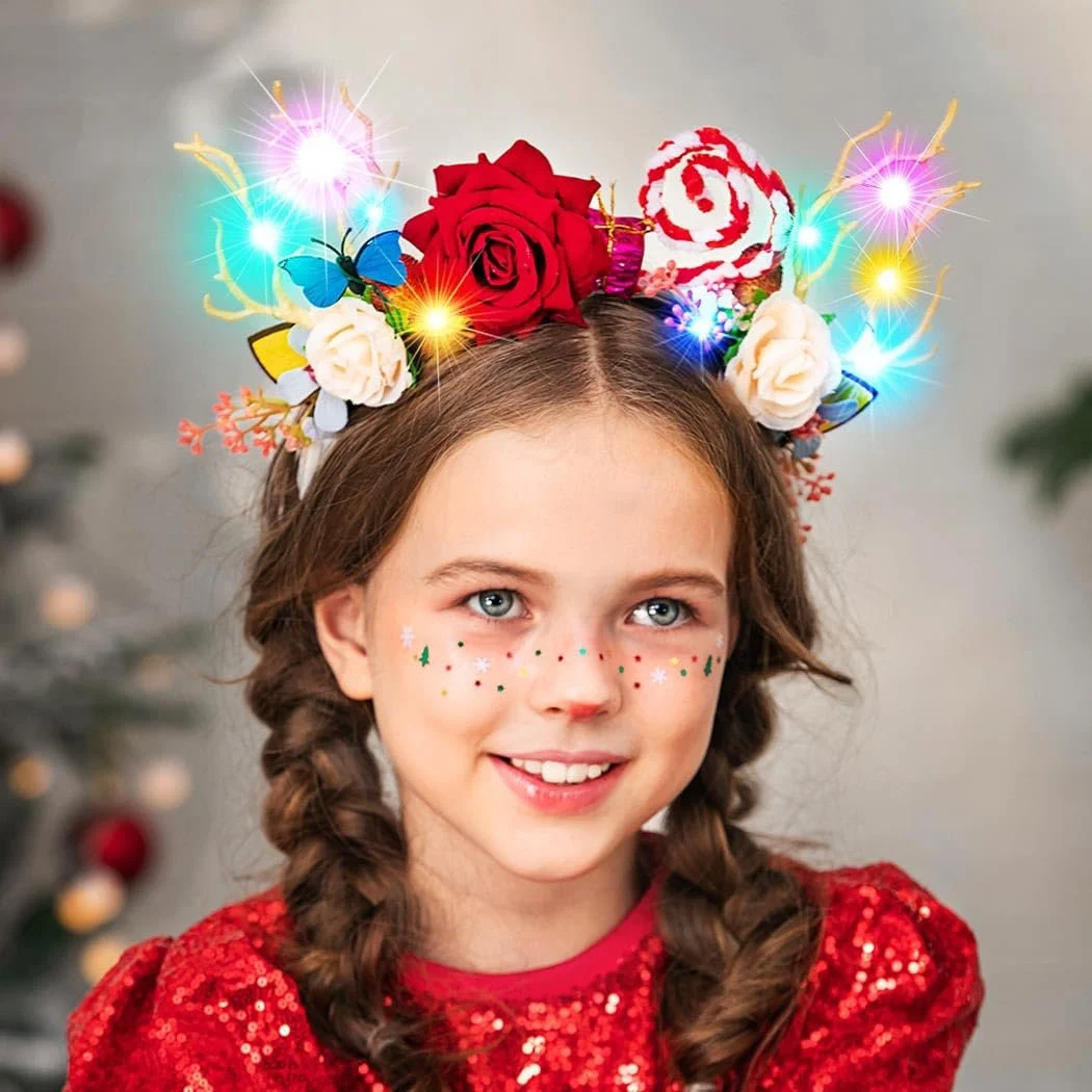 Обруч Рождественский со светодиодами, фото №3