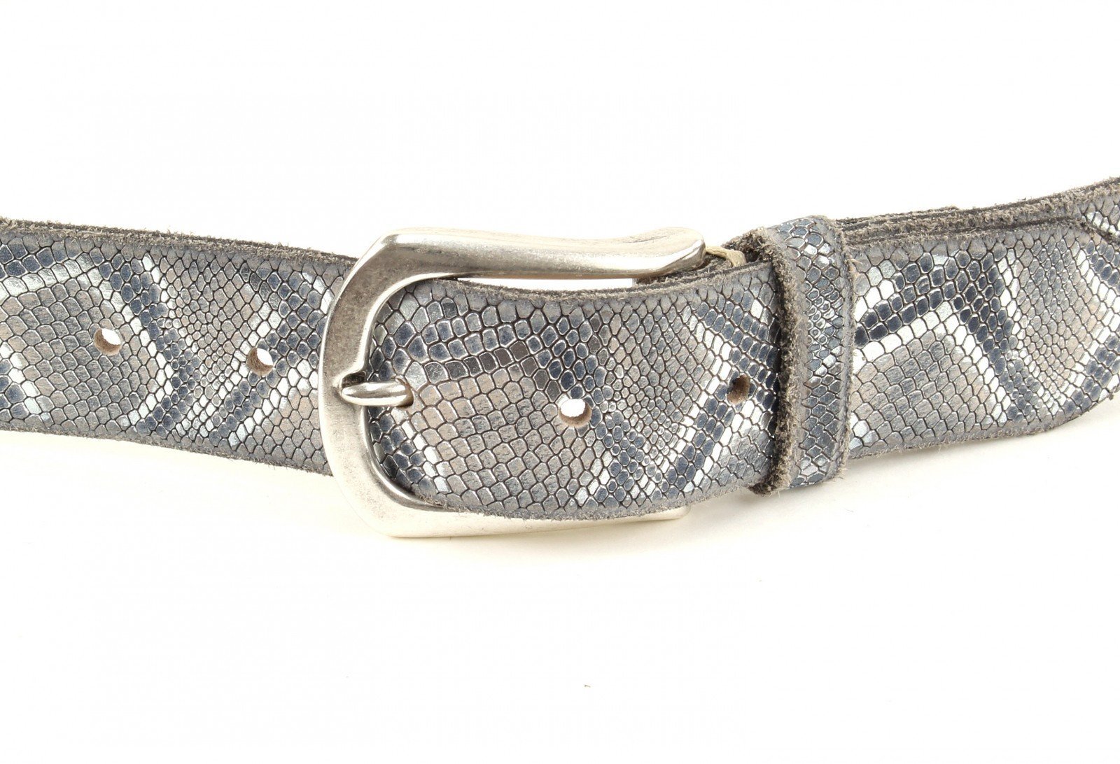 Ремень женский B.Belt Sabia Черный и серебристый металлик, фото №2