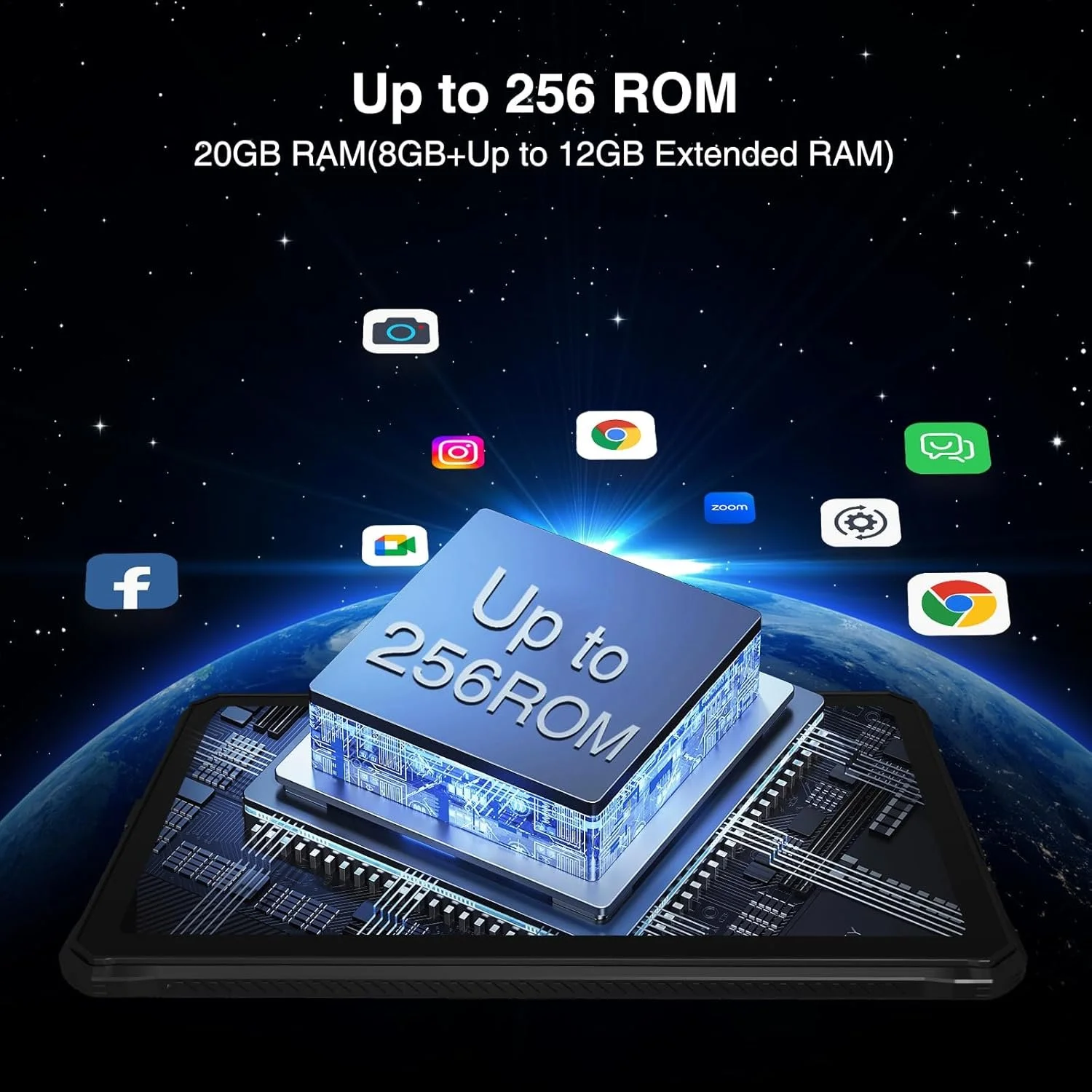Планшет 10.4'' 2K DOOGEE R20 8+12/256Gb / 4G / 2-SIM / 8 ядер / Android 13 / 21600 мАг/ Чорно-оранжевий, фото №5