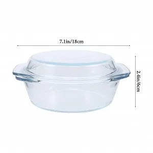 Форма для запекания Garneck стеклянная с крышкой круглая Прозрачная synthetic.ua - Фото 1