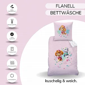 Постельное белье Фланель Paw Patrol Skye & Everest 135 x 200 см Розовый synthetic.ua - Фото 1