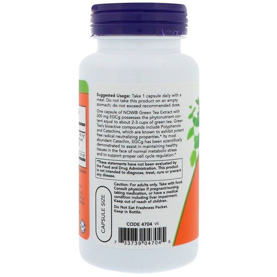 Зеленый чай NOW Foods EGCg Green Tea Extract 400 mg 90 Veg Caps, фото №3