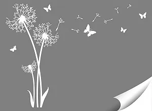 Наклейка на стіну W3422 3 кульбаби 72 x 140 см Біла synthetic.ua - Фото 1