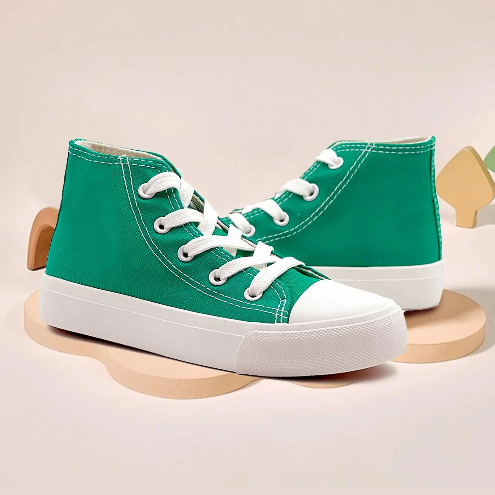 Детские Кроссовки для Девочек и Мальчиков High-Top Canvas Классические Регулируемые Ремни Ходьба Кроссовки из Холста, фото №6