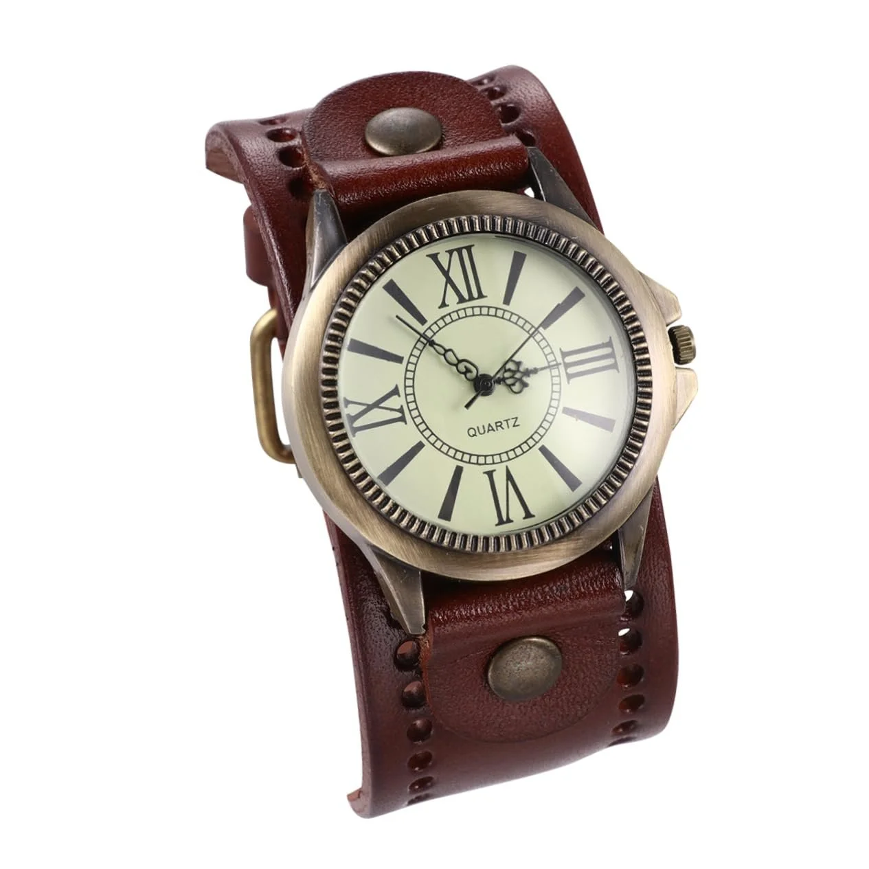 Часы мужские минималистичные VALICLUD Ремешок кожаный Светлый кофе, фото №1