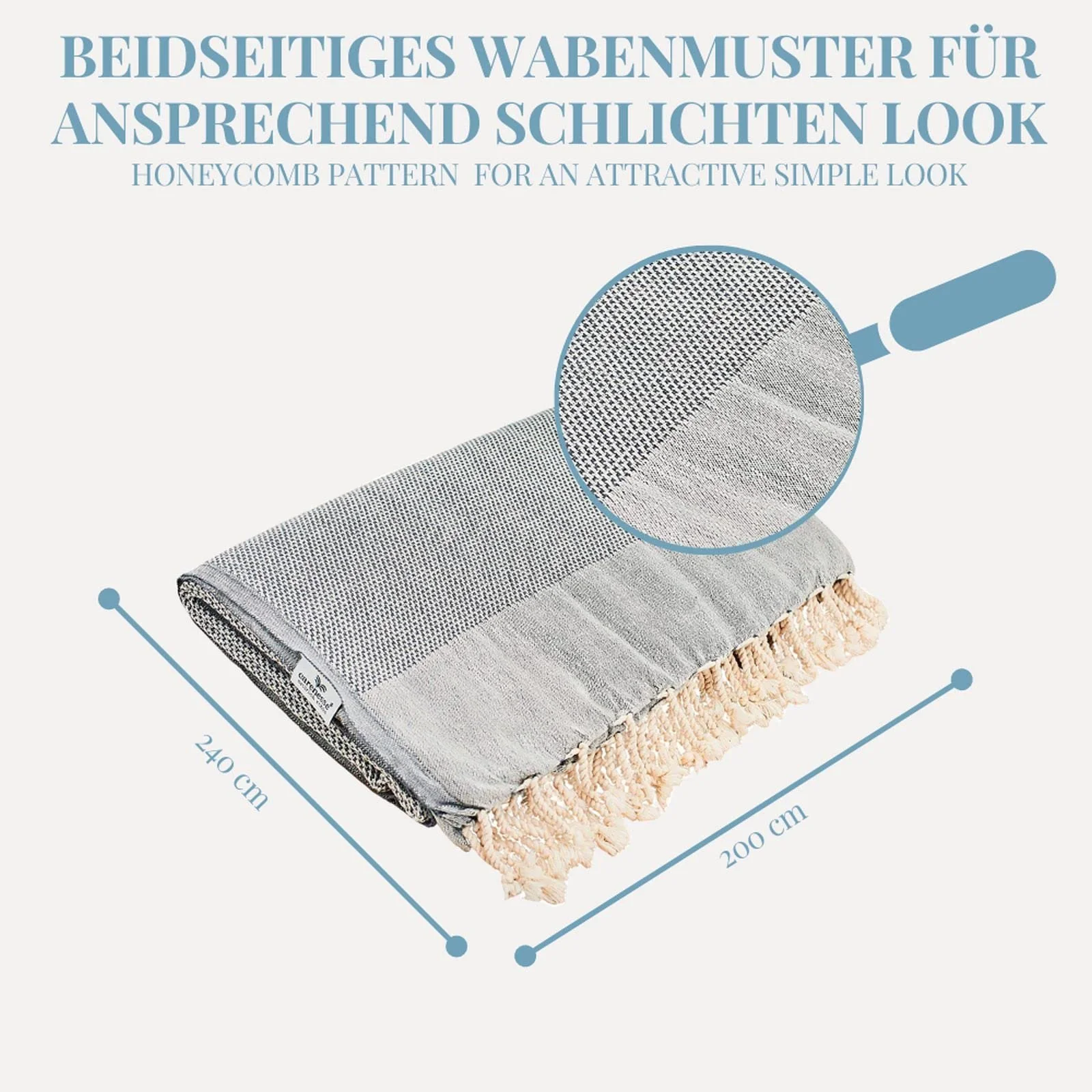 Покрывало Тип Carenesse Favo Queen 240 x 200 см Серо-голубой, фото №7