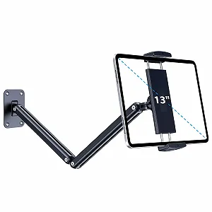 Настінне кріплення для планшета CreaDream, регулювання 360 для настінної підставки для iPad з металевою основою, сумісне з iPad Pro, Mini, Air, телефонами, усіма пристроями 4,7-13 дюймів - Фото 1