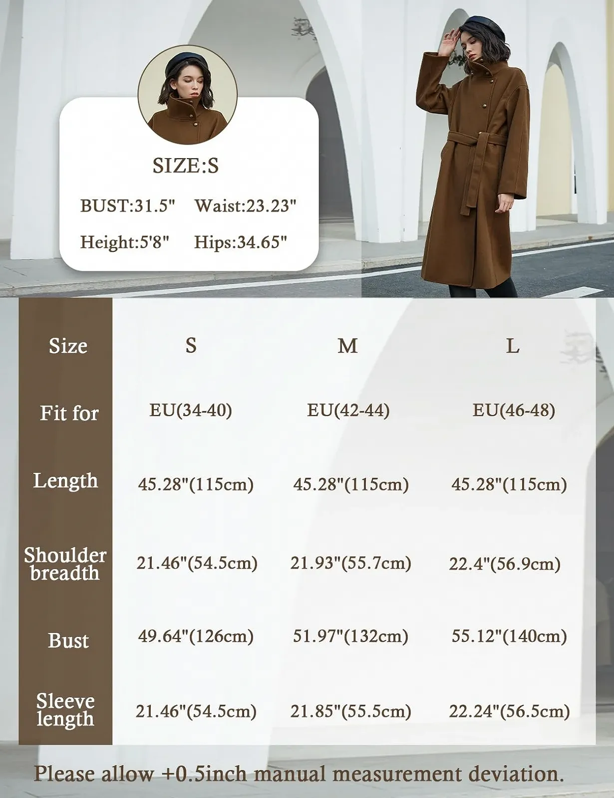 Пальто BEAUTELICATE Шерстяное Длинное, фото №6