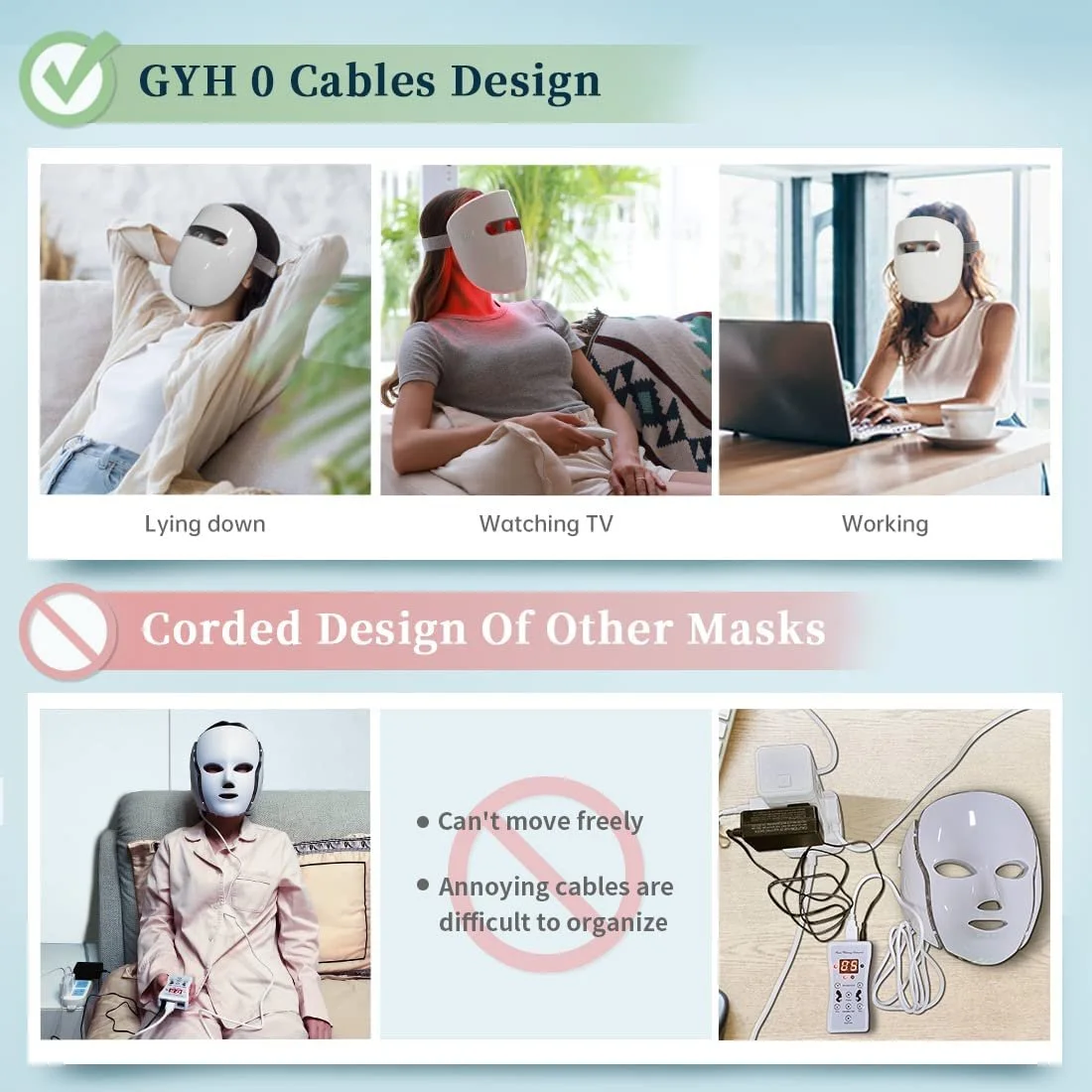 LED Маска GYH Cloud-SS(RB-034) Світлотерапія Червоний, фото №8