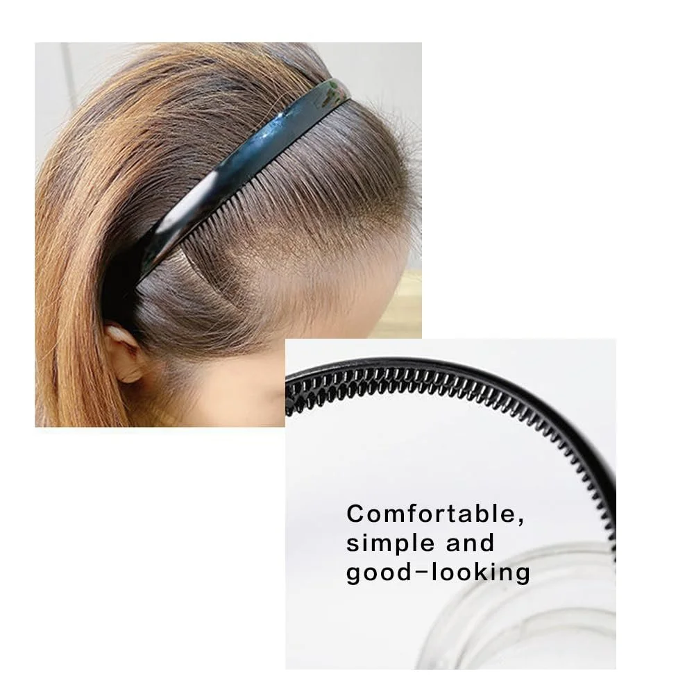 Обруч для волосся пластиковий чорний, 6 штук, фото №6