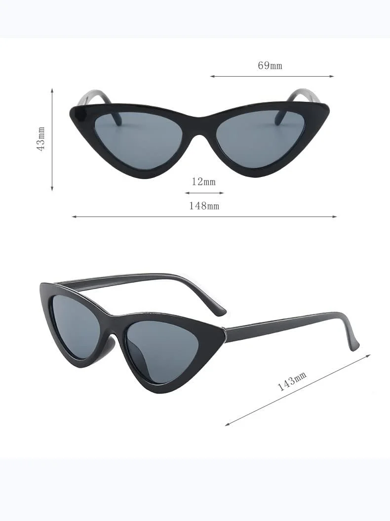 Солнцезащитные очки кошачий глаз Flycppo, набор 4 шт., разноцветные, фото №2