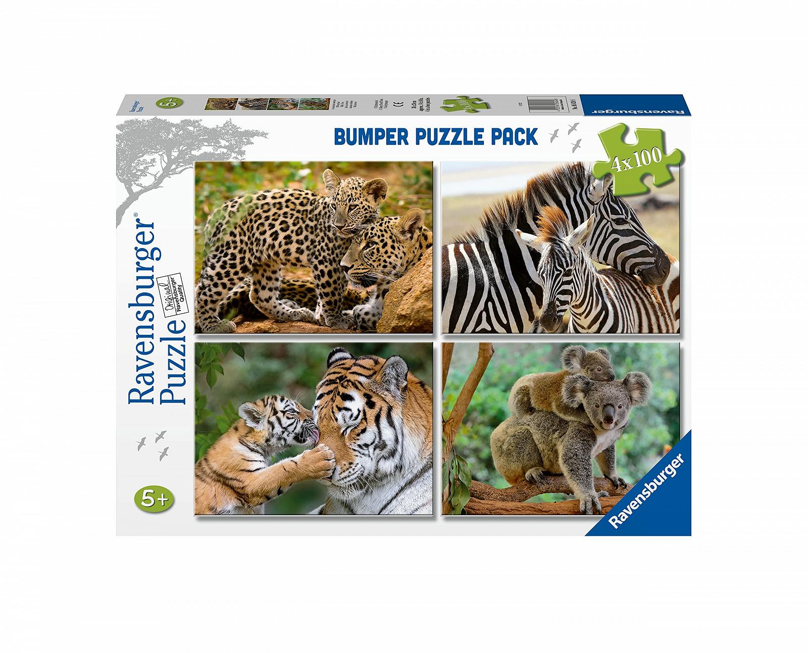 Пазл Ravensburger 05624 Animali Bumper Pack 4 x 100 элементов, фото №1