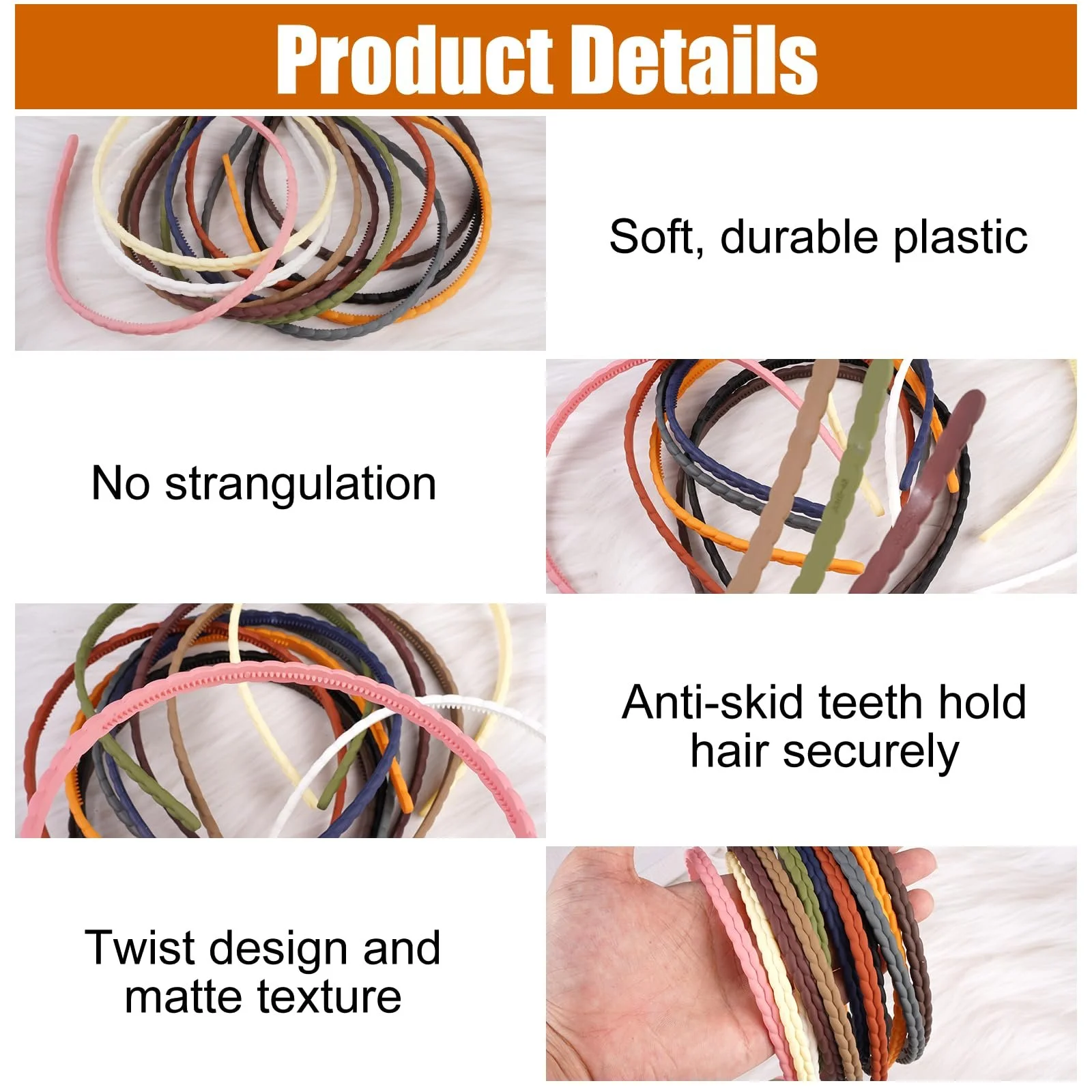 Обруч для волосся Тонкий 6 мм, набір 12 кольорів, фото №3