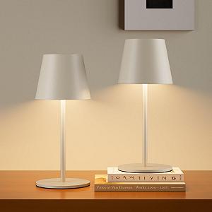 Настільна лампа lundwa LED Battery Beige 26 см, 5000 мАг (5 В 2 А) акумуляторна, 3 Вт 3000 K бездротова, IP54 вулична, 2 шт. synthetic.ua - Фото 1