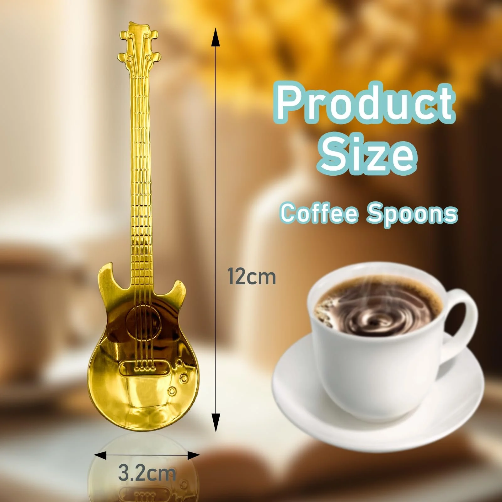 Кавова ложка  Форма гітари з нержавіючої сталі 304, фото №4