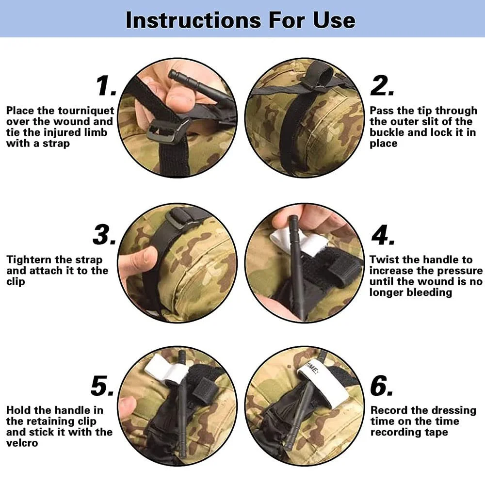 Джгут кровоспинний 4 шт. Тактичний джгут для кемпінгу, походів, альпінізму, спорту на відкритому повітрі, для зупинки кровотечі однією рукою, фото №4