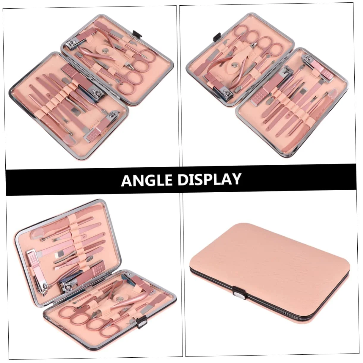 Набір для манікюру 18 шт Rose Gold Багатофункціональний, фото №8