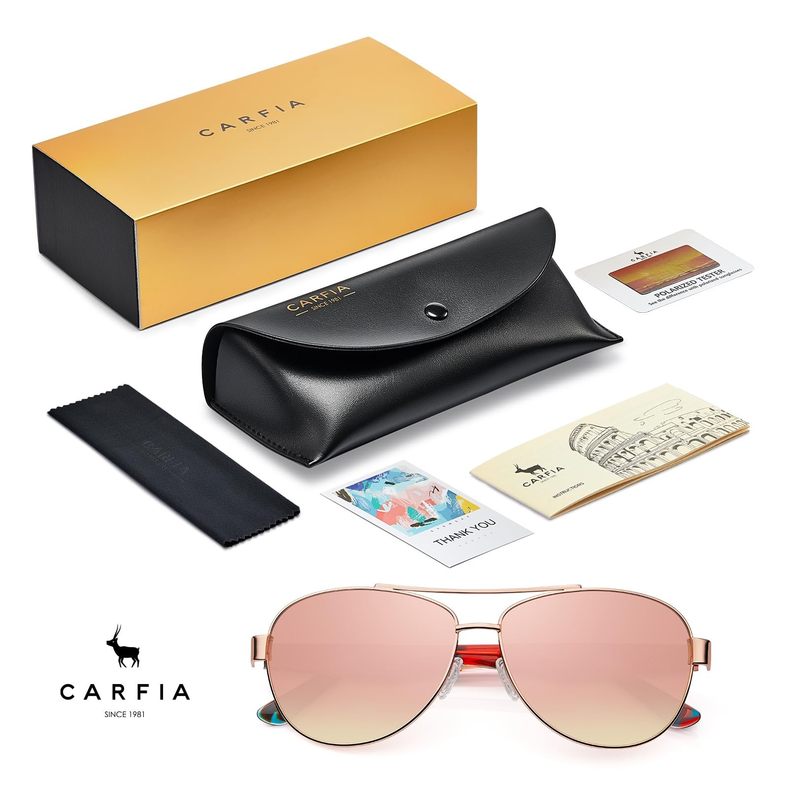 Сонцезахисні окуляри Авіатор CARFIA Поляризовані UV400 Ретро Вінтаж Стильні для жінок, фото №6 Сонцезахисні окуляри Авіатор CARFIA Поляризовані UV400 Ретро Вінтаж Стильні для жінок, фото №6