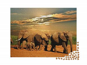 Пазл puzzleYOU Safari, Elephants, Animals in Savannah & Desert Puzzle Collection Стадо африканских слонов, национальный парк Эддо-Элефант, ЮАР 2000 элементов synthetic.ua - Фото 1