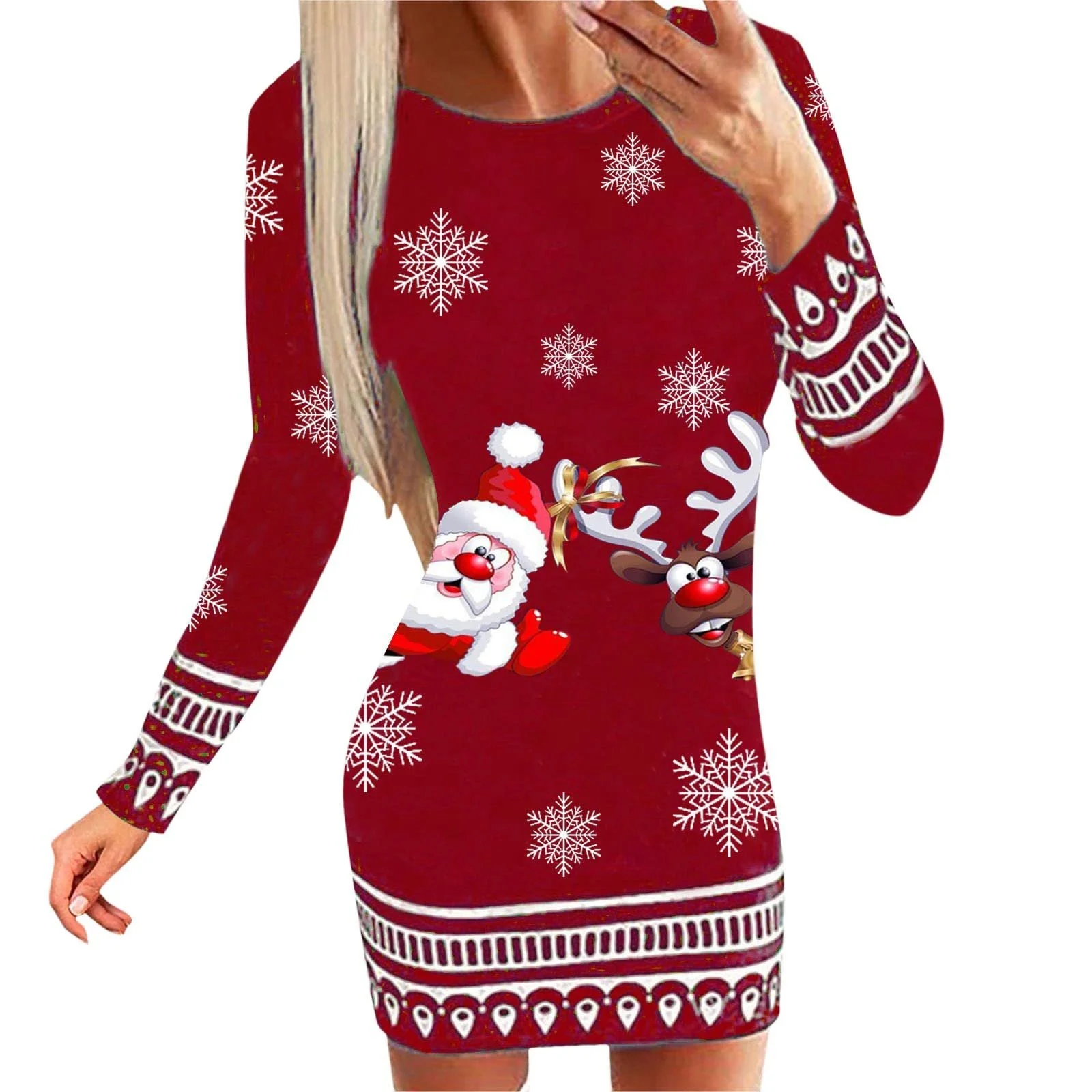 Платье-свитшот Kanpola Рождественское Женское Смешной Олень Мини-платье С круглым вырезом Осеннее Зимнее С длинным рукавом Для рождественской вечеринки Повседневное, фото №1 Платье-свитшот Kanpola Рождественское Женское Смешной Олень Мини-платье С круглым вырезом Осеннее Зимнее С длинным рукавом Для рождественской вечеринки Повседневное, фото №1