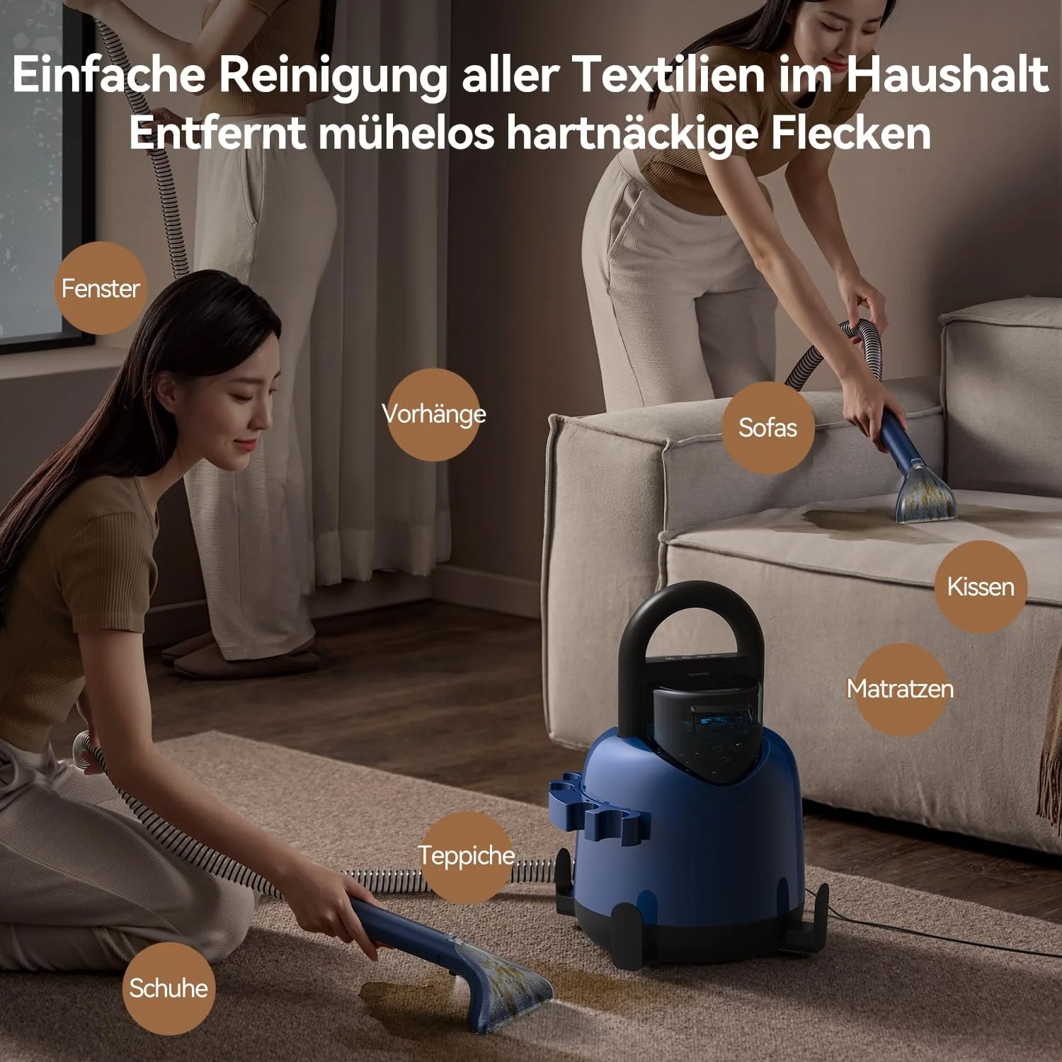 Пилосос та портативний очищувач плям 2-в-1 Deerma DEM-BY200 900 Вт 5 щіток, фото №5