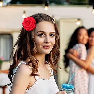 Заколка для волос Розовый лепесток Большая заколка для волос в виде цветка розы Нескользящая Прочная заколка для волос в виде цветка розы Аксессуары для волос synthetic.ua - Фото 1