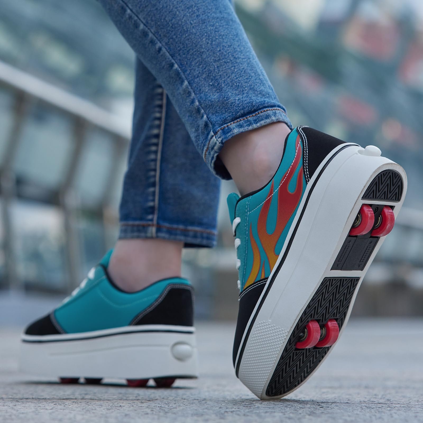 Кроссовки на колесиках и девочек Съемные 4 колесика Роликовые кроссовки Детские, фото №6