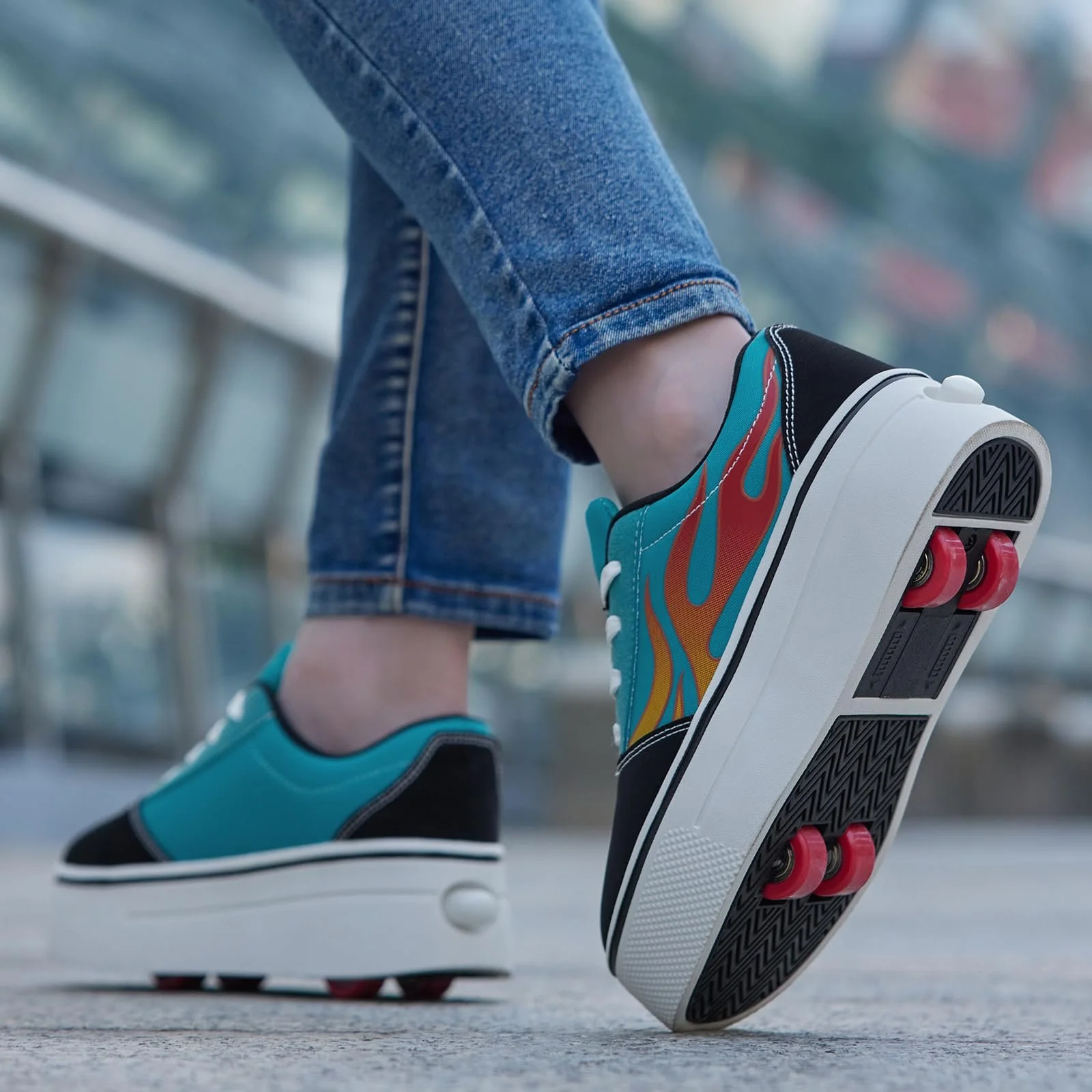 Кроссовки на колесиках и девочек Съемные 4 колесика Роликовые кроссовки Детские, фото №6