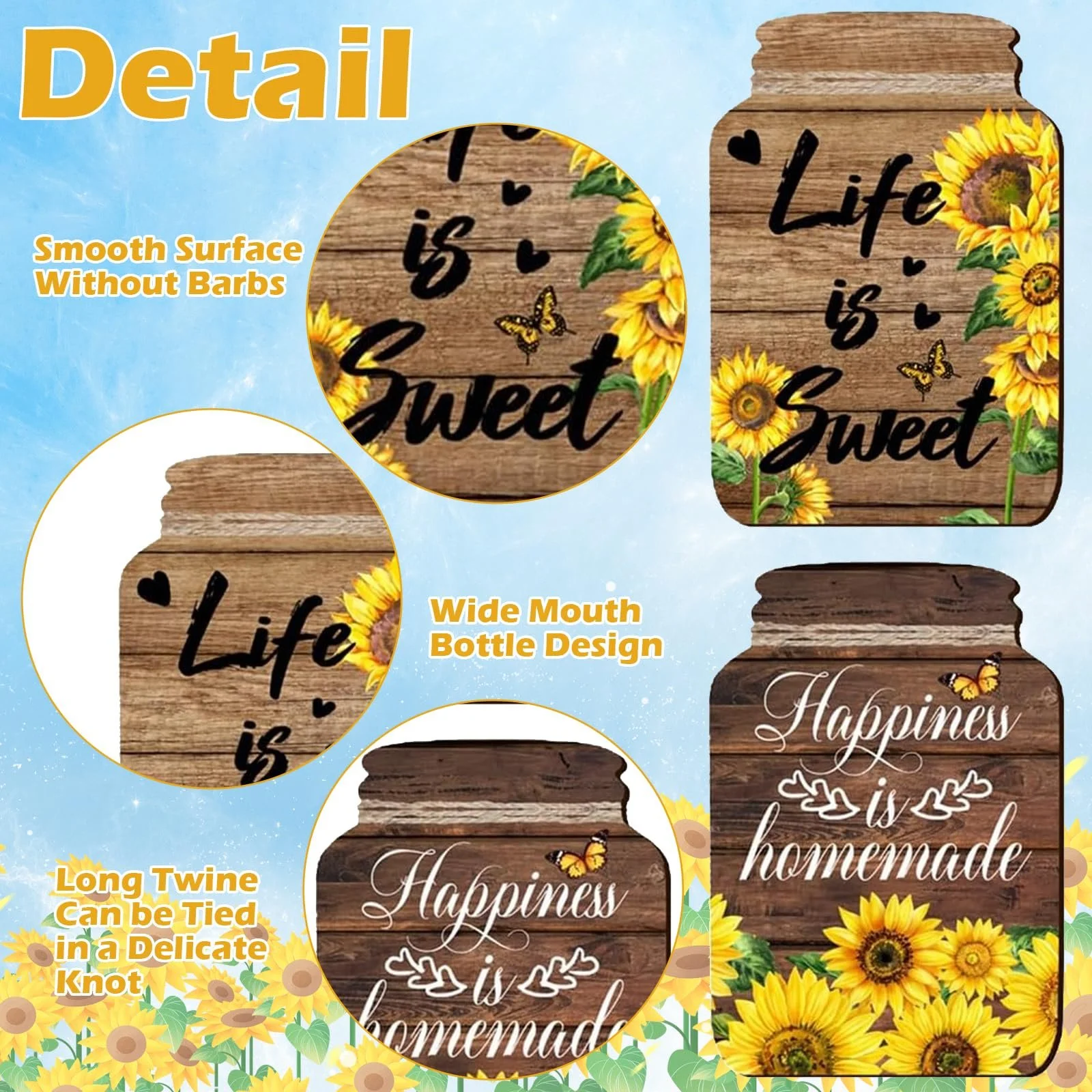 Наклейки на стіну Соняшники Кухонні 4 шт. 20 x 29 см, фото №2