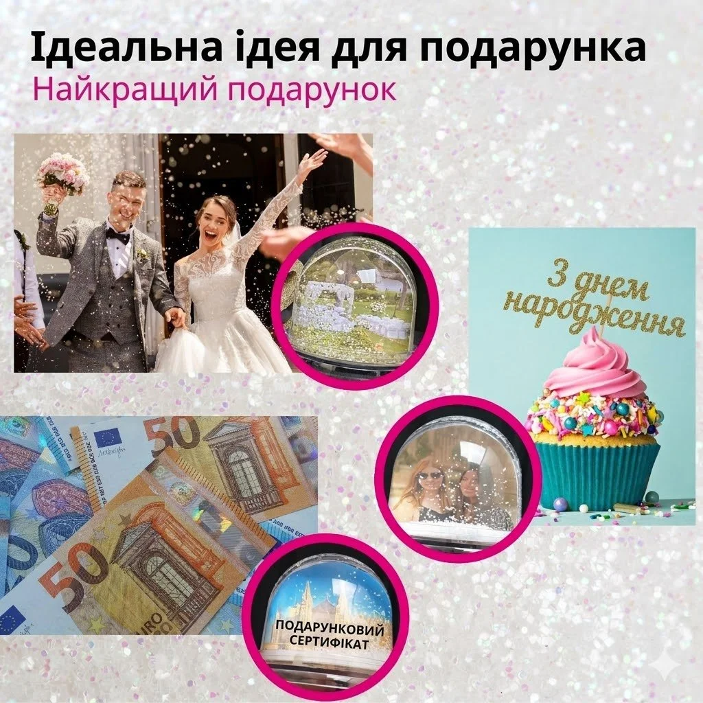 Снігова куля-фоторамка Schneekugelhaus 50007 Біла, фото №6