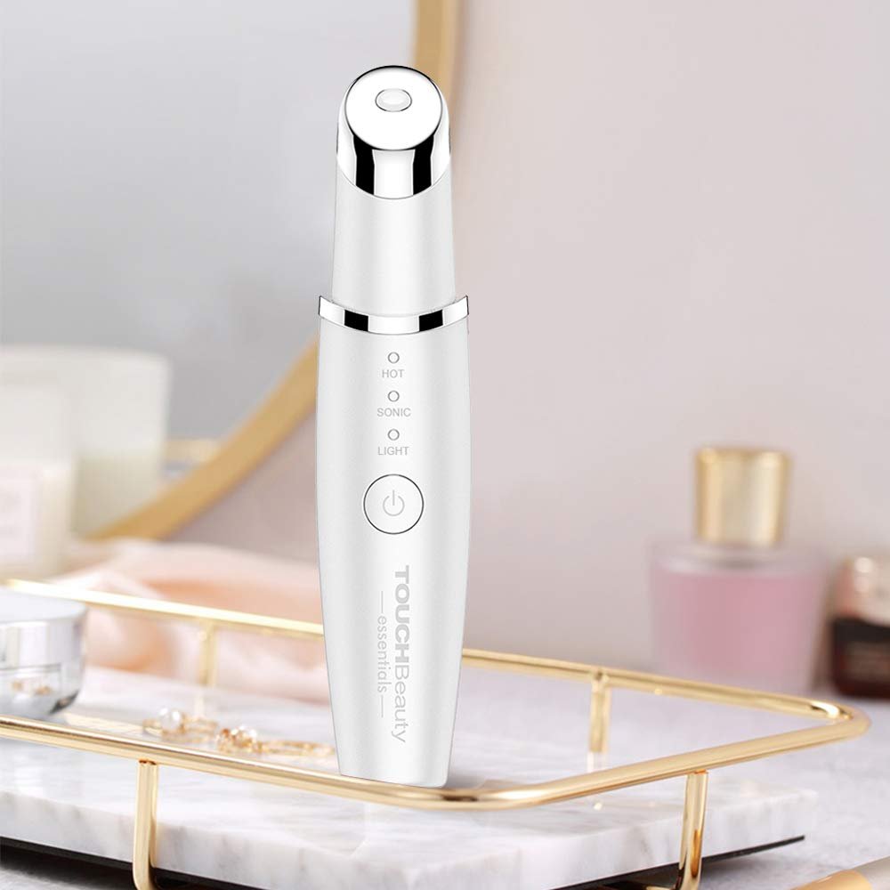 Масажер для очей TOUCHBeauty, вібраційний, з червоним LED світлом, підігрівом 40°C, акумуляторний, білий, фото №8