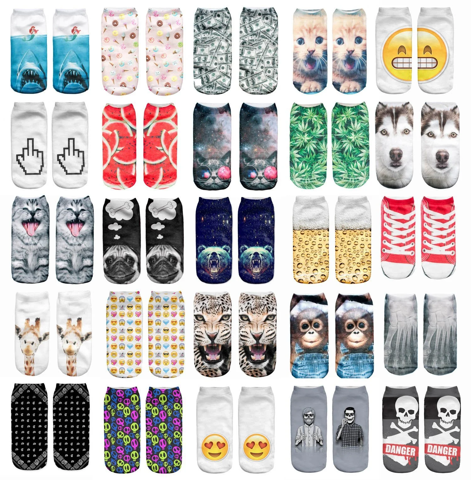 Шкарпетки спортивні Novelty Trainer Half Socks з 3D дизайном [001], фото №2