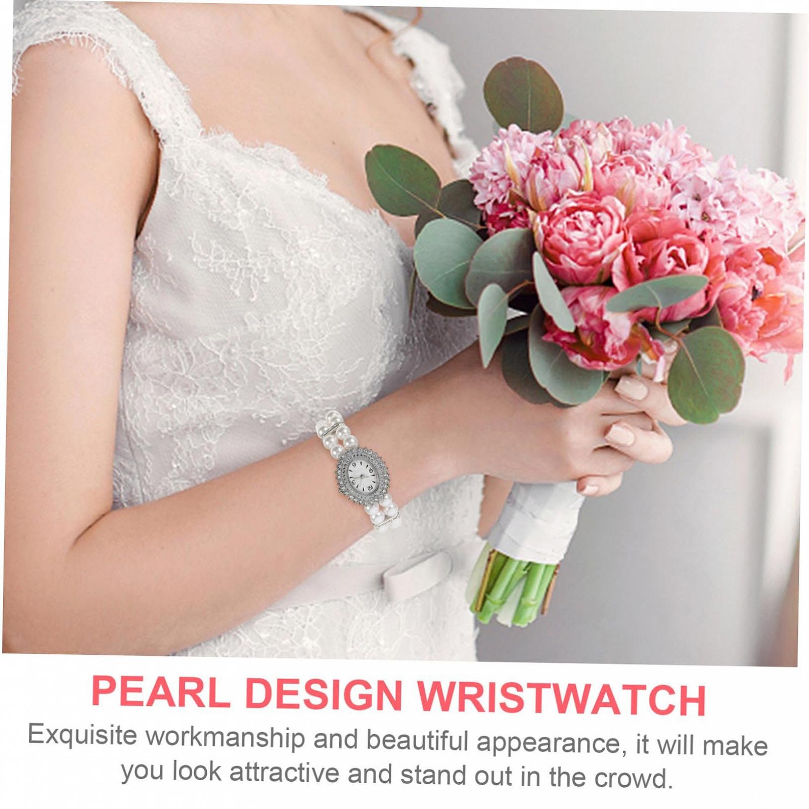 Жіночий годинник Healvian з перлинним ремінцем, еластичний, фото №5