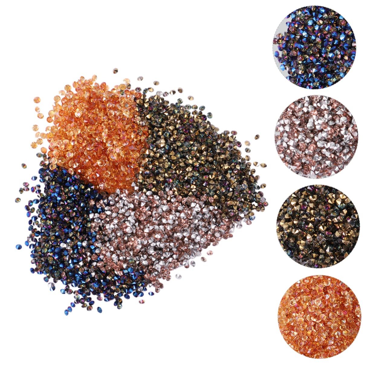 Блестки для ногтей FRCOLOR 12 упаковок по 5760 шт. Маникюрные хрустальные наклейки Крошечные стеклянные хрустальные бусины Стразы для ногтей Самоцветы для ногтей Циркониевые бусины с острой основой Рассыпные бриллианты, фото №9