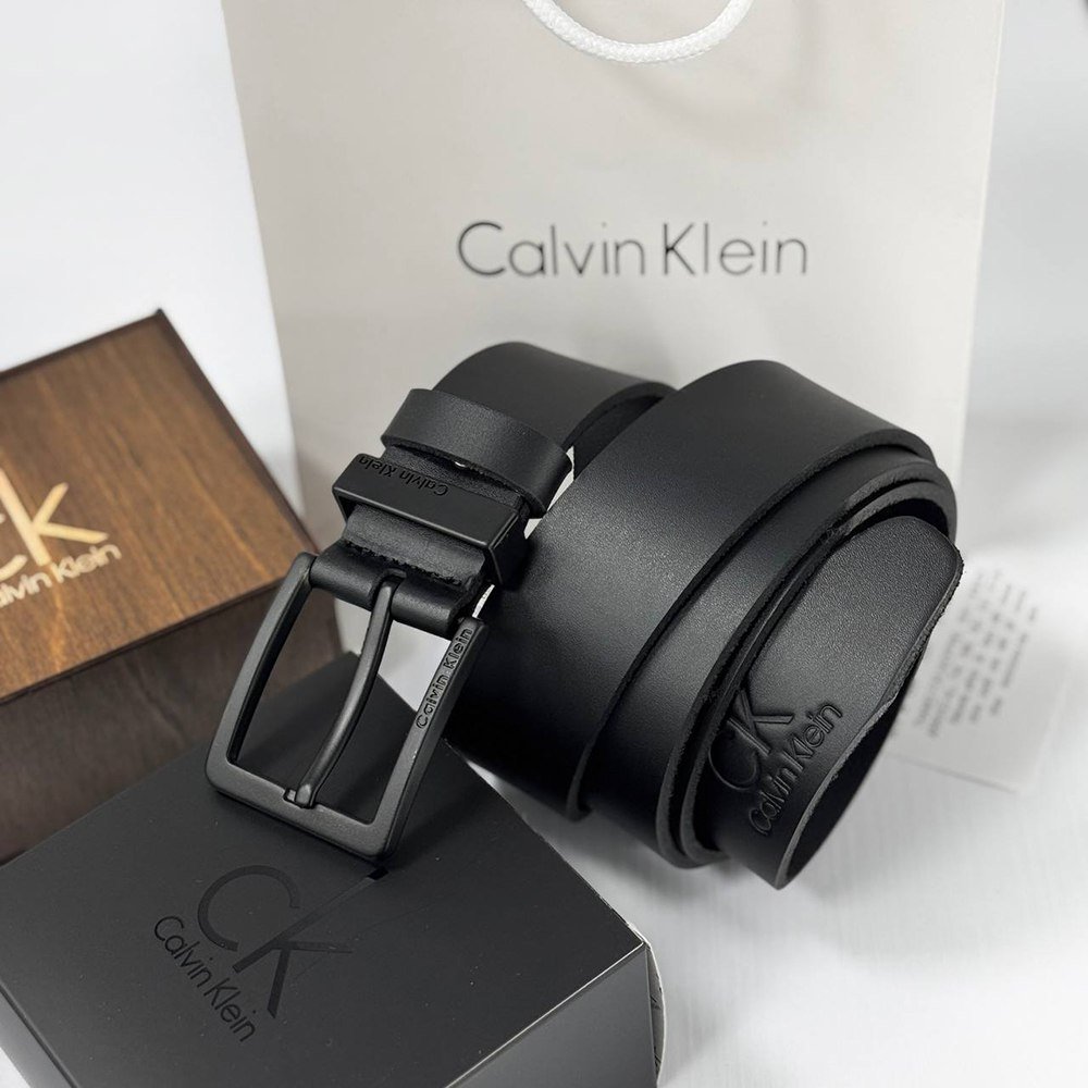 Чоловічий ремінь з натуральної шкіри брендовий Calvin Klein, фото №6