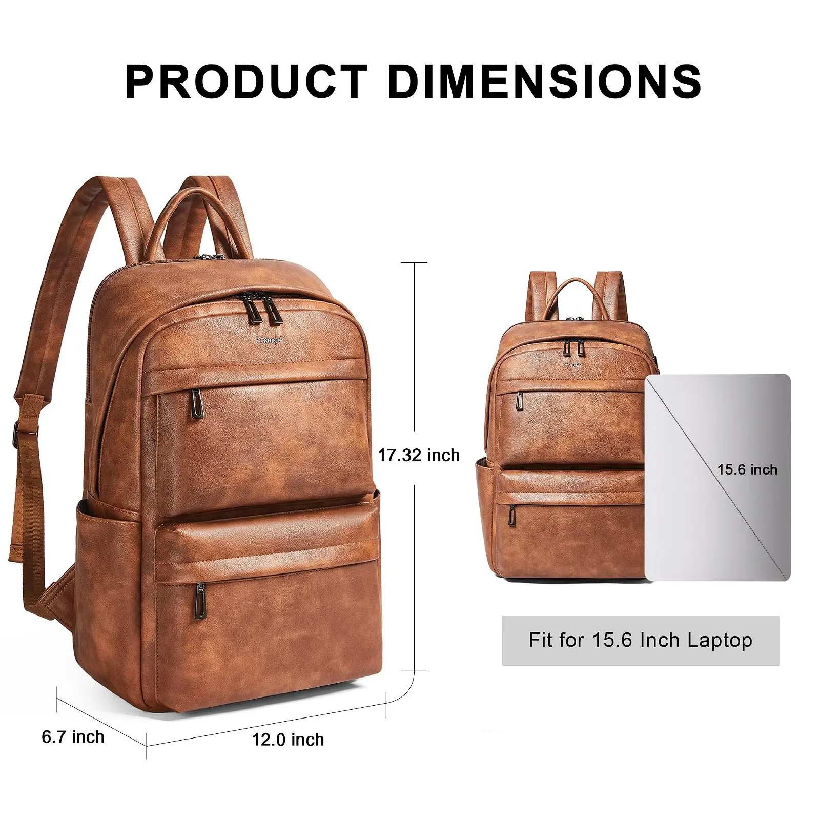 Рюкзак для ноутбука женский Vegan Leather 15.6 Inch, фото №4 Рюкзак для ноутбука женский Vegan Leather 15.6 Inch, фото №4