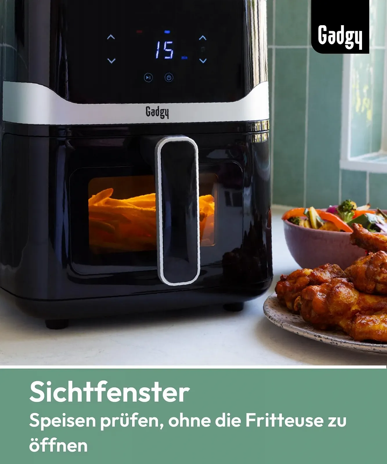 Мультипіч Gadgy 5 L 1400 W з оглядовим вікном 80-200°C Сенсорний екран, фото №2 Мультипіч Gadgy 5 L 1400 W з оглядовим вікном 80-200°C Сенсорний екран, фото №2