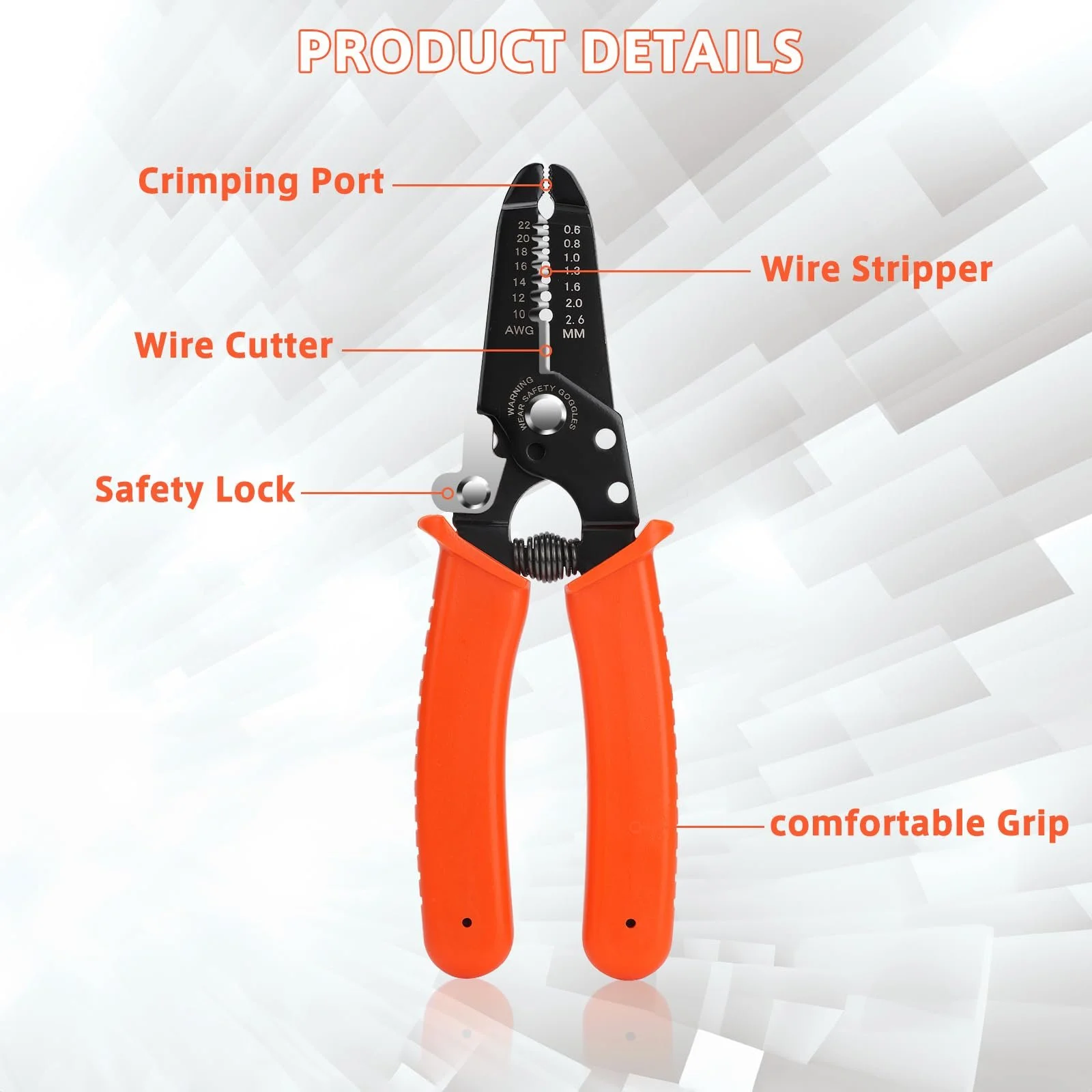 Многофункциональные плоскогубцы-стриппер 3-в-1 AWG 0-1.6 мм 210 мм, фото №2