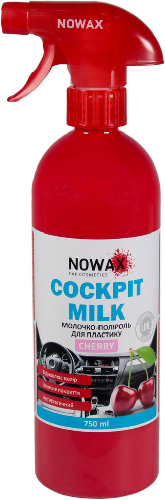 Поліроль молочко для пластику Nowax Cockpit Milk Cherry 750мл NX75014, фото №1 Поліроль молочко для пластику Nowax Cockpit Milk Cherry 750мл NX75014, фото №1