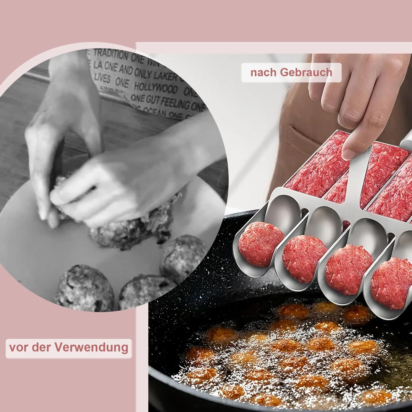 Форма для фрикаделек Meatball Shaper 4 трубки из нержавеющей стали с лопаткой, фото №6