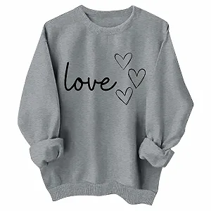 Толстовка Generisch День Святого Валентина для девочки с дизайном сердца, длинные рукава, мягкая для праздников - Фото 1