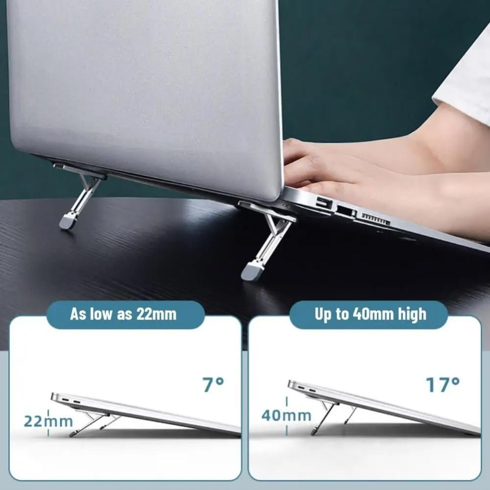 Подставка для ноутбука, мини-подставка для ноутбука для стола, 1 пара складных охлаждающих кронштейнов для ноутбука из алюминия, фото №7