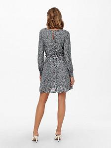 Сукня ONLANE LIFE L/S BELTED DRESS WVN 15242603-Stormy Sea-AOP:CURIOSA DITSY ONLY Сірий S synthetic.ua - Фото 1