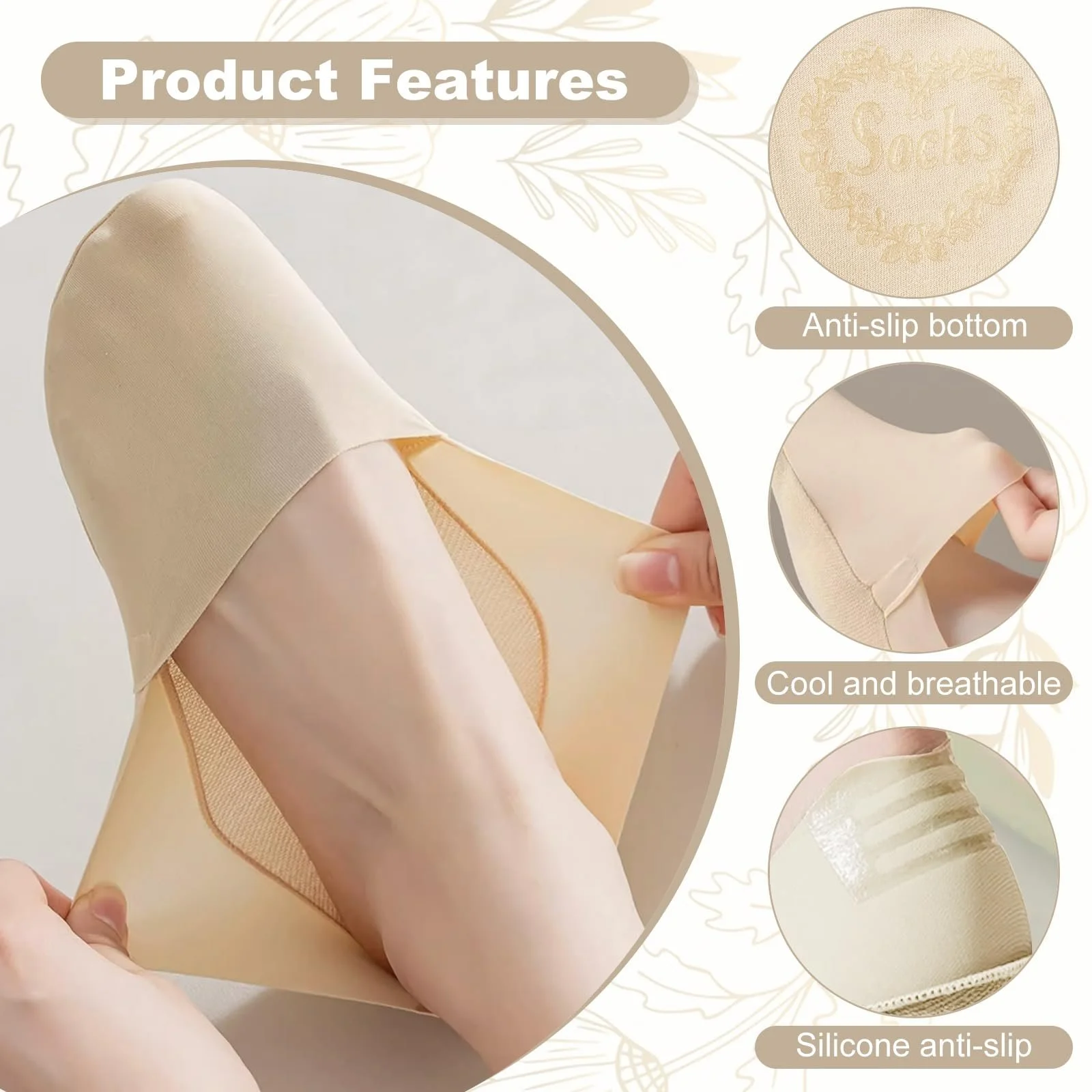 Жіночі шкарпетки Тип Ankle 34-38, дихаючі балетки шкарпетки літні, 10 пар, фото №4